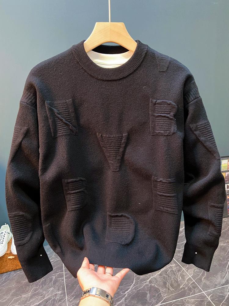 2025 Autumn Men s Trendy Loose Knit Pullover - Warm Round Neck Letter Jacquard Sweater M (100-120 jin) чорний
2025 Autumn Men s Trendy Loose Knit Pullover - Warm Round Neck Letter Jacquard Sweater M (100-120 jin) чорний