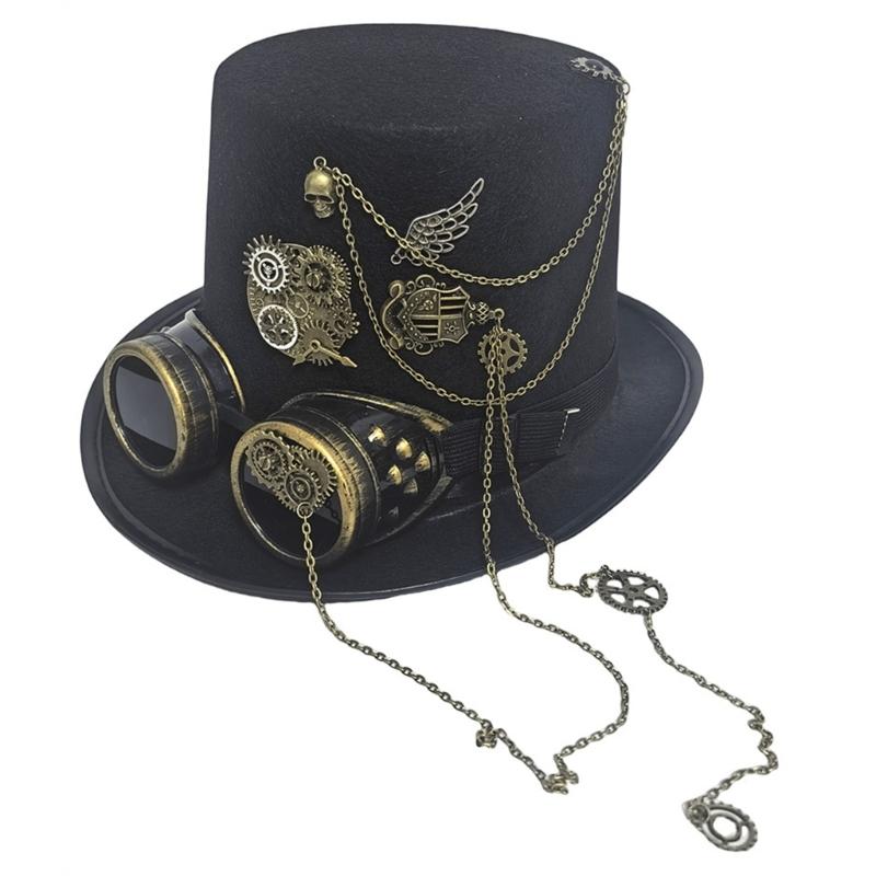 Retros Steampunks Derby Hat With Goggles Clock Wing Design For Costume Parties And Cosplay Event 1
Retros Steampunks Derby Hat With Goggles Clock Wing Design For Costume Parties And Cosplay Event 1