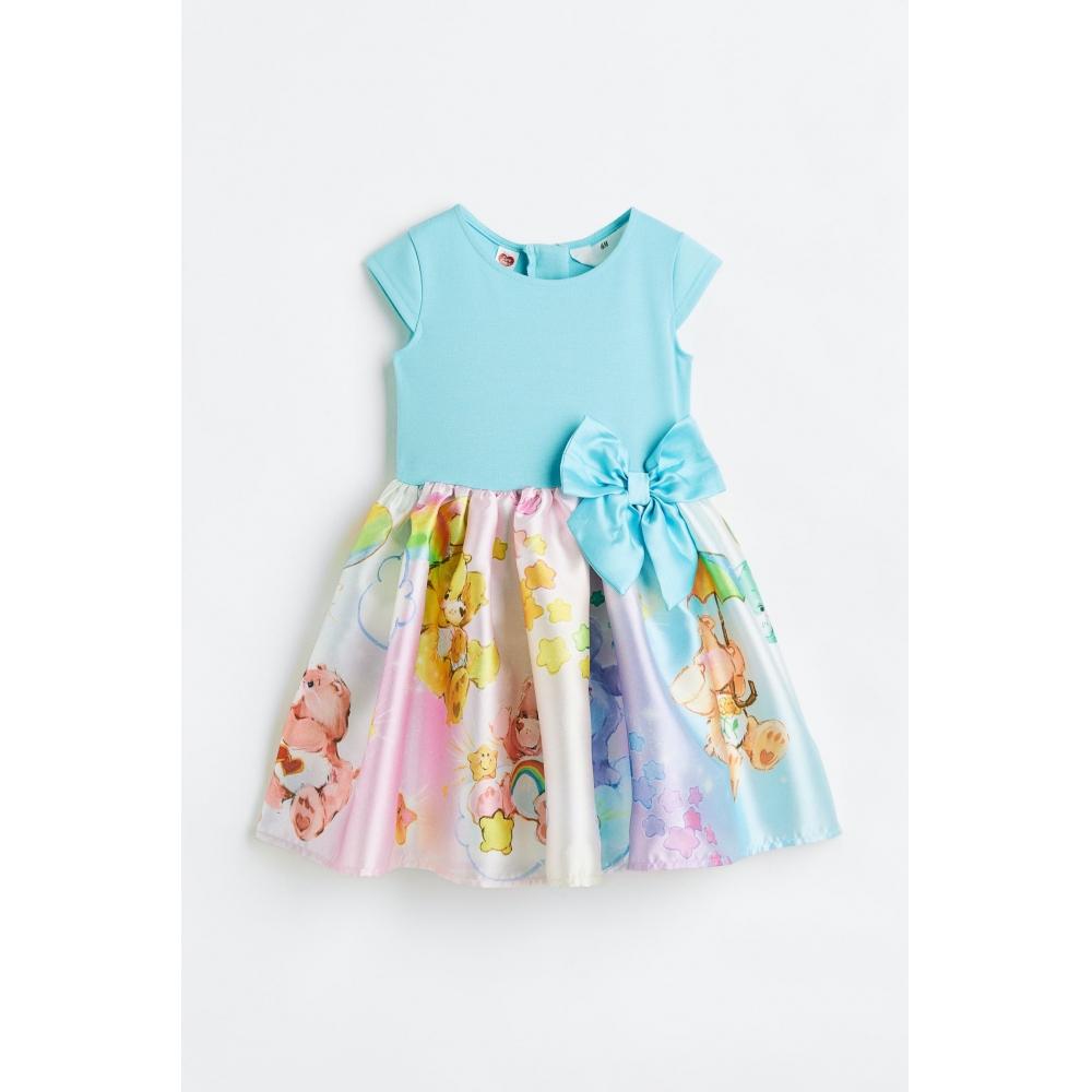 Платье HM с отделкой из лент нежно-бирюзового цвета Care Bear 
Платье HM с отделкой из лент нежно-бирюзового цвета Care Bear