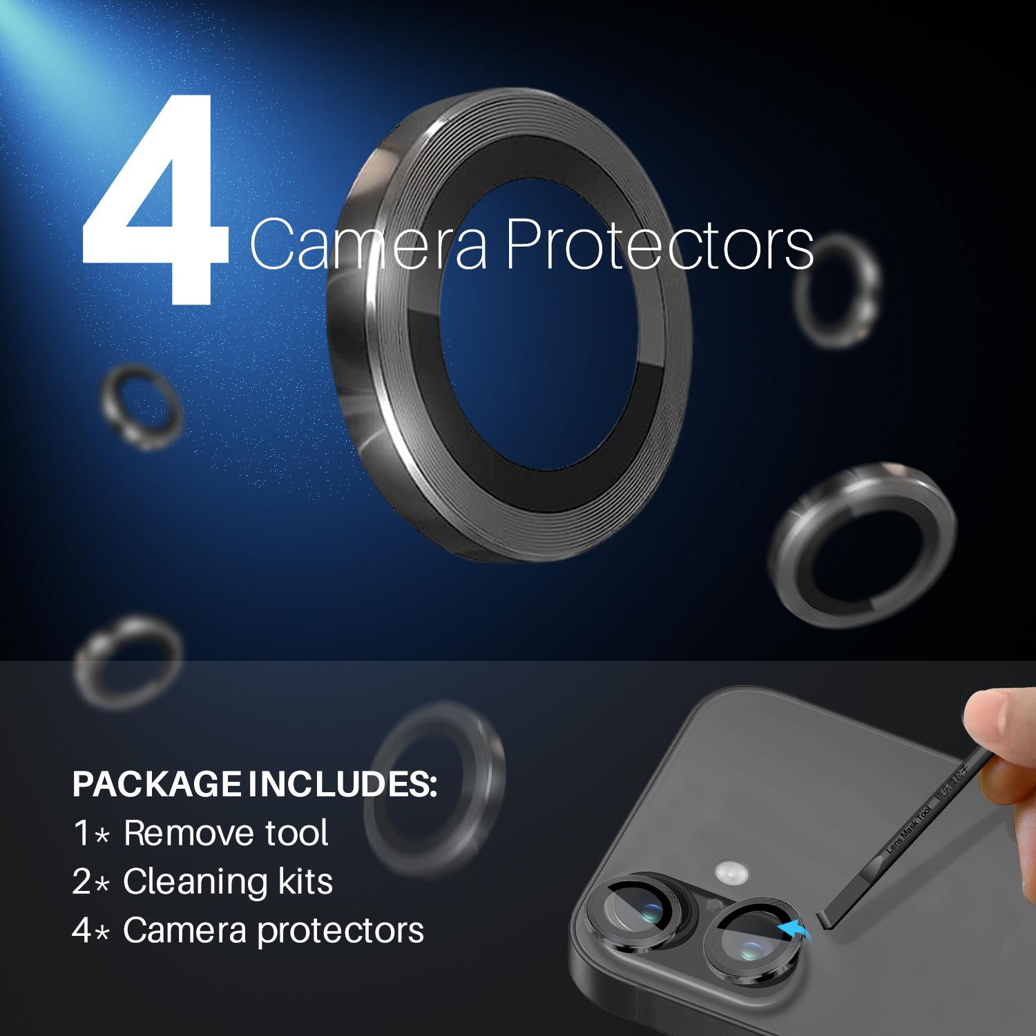 NORTHJO 2 Sets for iPhone 16/16 Plus Camera Lens Protector CD Veins Metal Ring Tempered Glass Lens Guard Rose
NORTHJO 2 Sets for iPhone 16/16 Plus Camera Lens Protector CD Veins Metal Ring Tempered Glass Lens Guard Rose
