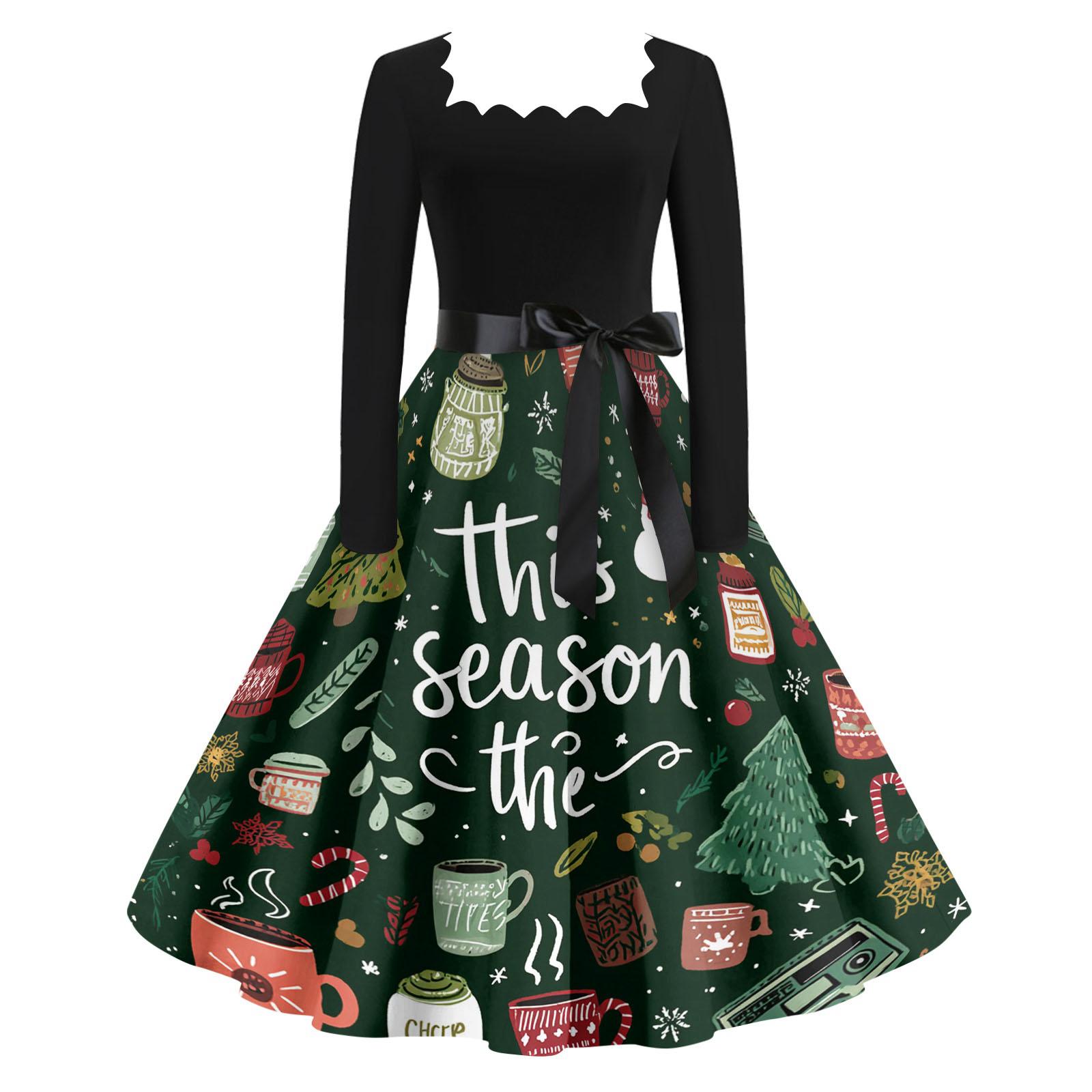 Women s Casual Fashion V Neck Christmas Printed Vintage Dress L
Women s Casual Fashion V Neck Christmas Printed Vintage Dress L