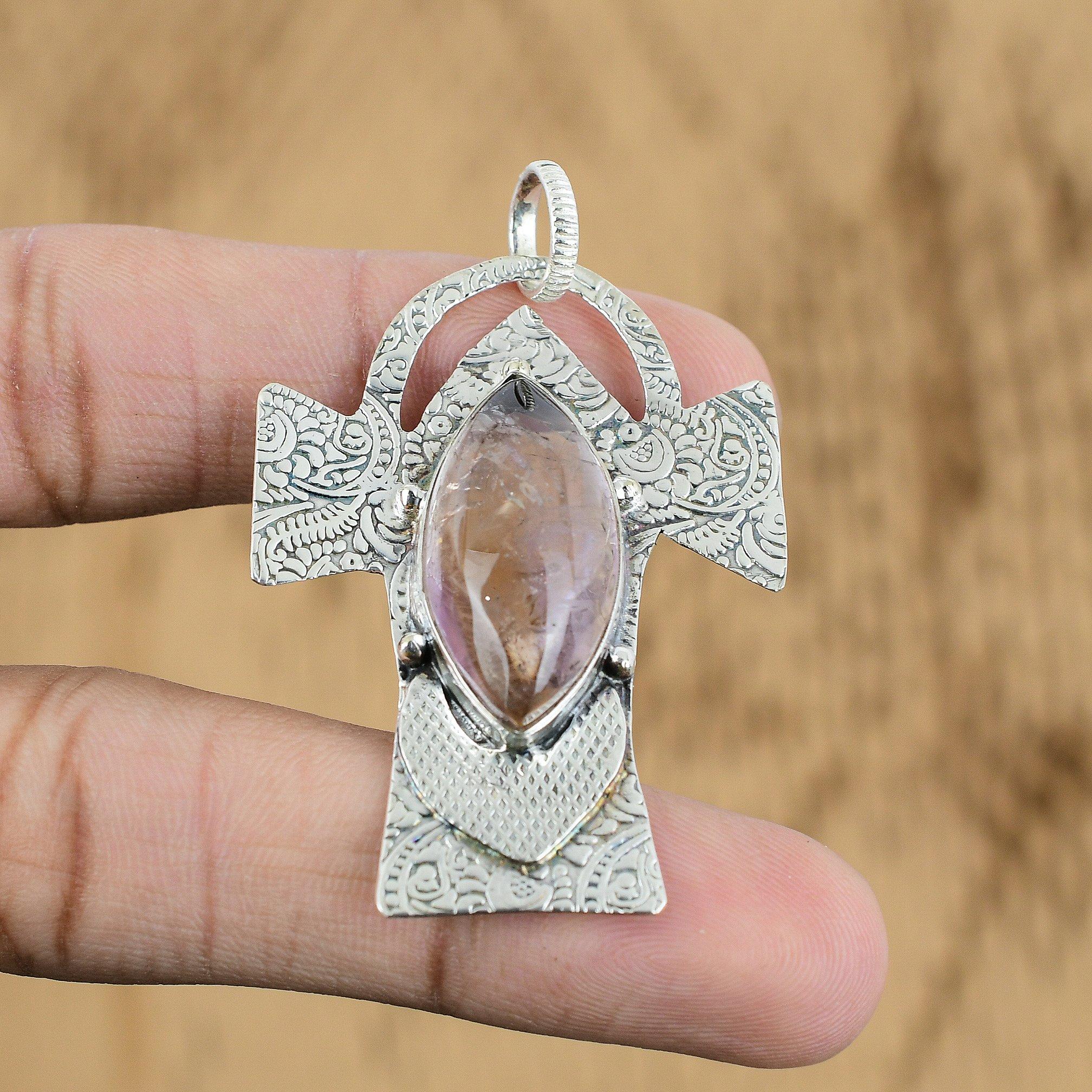 Marquise Natural Ametrine Handcrafted Unique Pendant Jewelry 925 Sterling Silver
Marquise Natural Ametrine Handcrafted Unique Pendant Jewelry 925 Sterling Silver