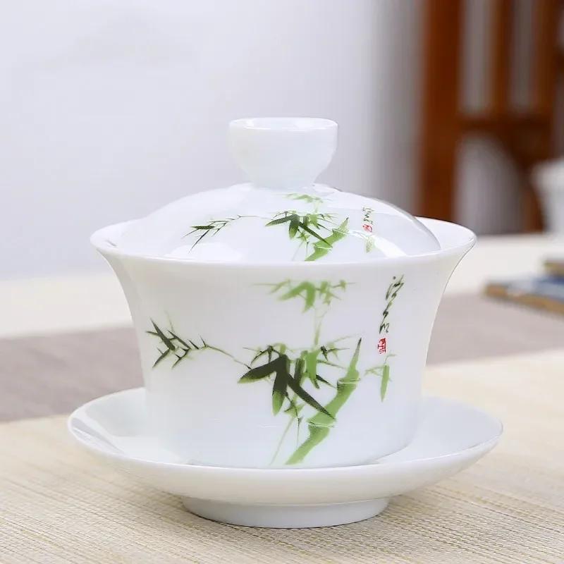 Jingdezhen Ceramic Gaiwan Tea Bowl White Porcelain Tea Maker with Cover Teacup Chinese Tea Set Supplies Household Drinkware 9.4x9cm 160ml
Jingdezhen Ceramic Gaiwan Tea Bowl White Porcelain Tea Maker with Cover Teacup Chinese Tea Set Supplies Household Drinkware 9.4x9cm 160ml