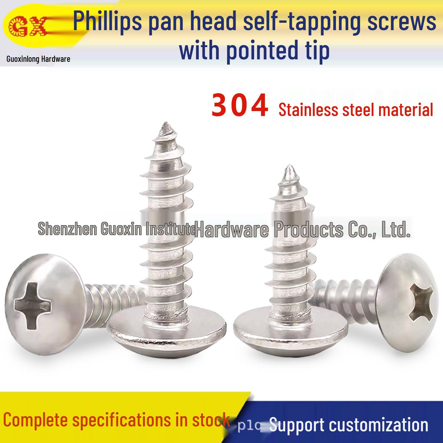 304 Stainless Steel Phillips Self-Tapping Screw, Flat Head, Pointed Tail, Multiple Sizes: TA2.3M3M4*5-7-8-10-22 3*6 (100 pcs)
304 Stainless Steel Phillips Self-Tapping Screw, Flat Head, Pointed Tail, Multiple Sizes: TA2.3M3M4*5-7-8-10-22 3*6 (100 pcs)
