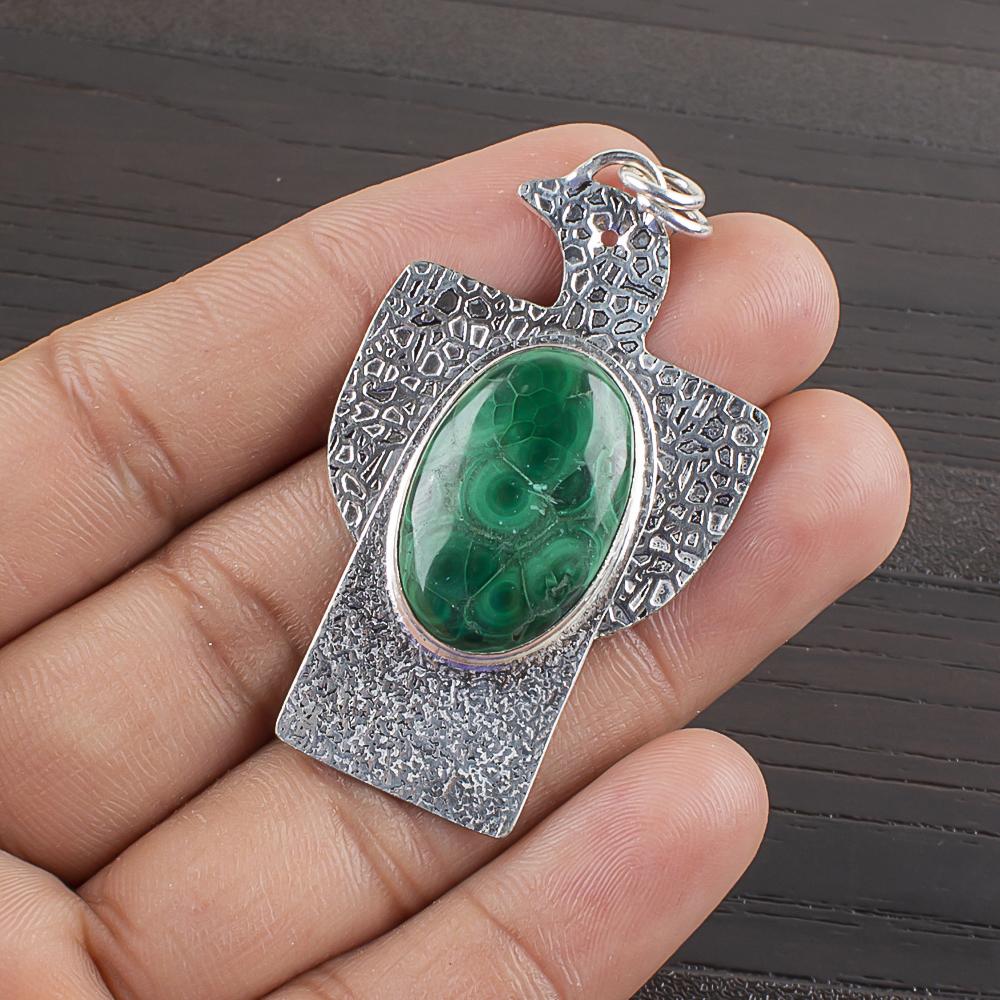Natural Malachite Gemstone 925 Sterling Silver Jewelry Designer Pendant 2 AJP-2296
Natural Malachite Gemstone 925 Sterling Silver Jewelry Designer Pendant 2 AJP-2296