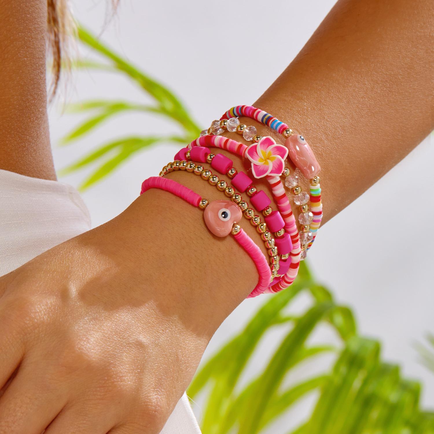 Multilayer Polymer Clay Beaded Bracelets Set for Women Ceramic Fish Heart Flowers Stretch Bangles Y2K Summer Jewelry Accessories
Multilayer Polymer Clay Beaded Bracelets Set for Women Ceramic Fish Heart Flowers Stretch Bangles Y2K Summer Jewelry Accessories