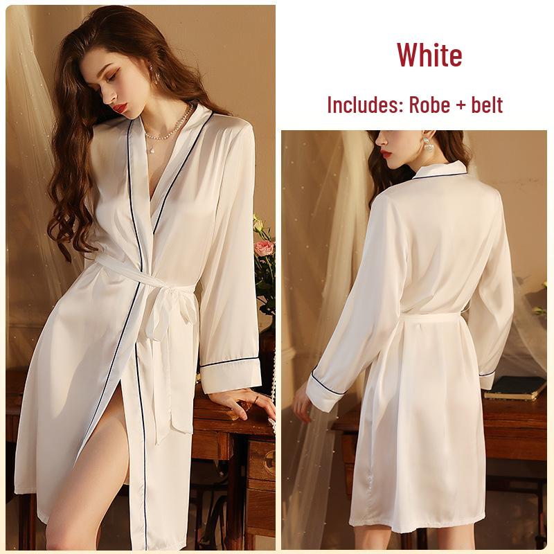 Summer Women s Luxury Silk-Like Cardigan Robe & Pajamas Set Small
Summer Women s Luxury Silk-Like Cardigan Robe & Pajamas Set Small