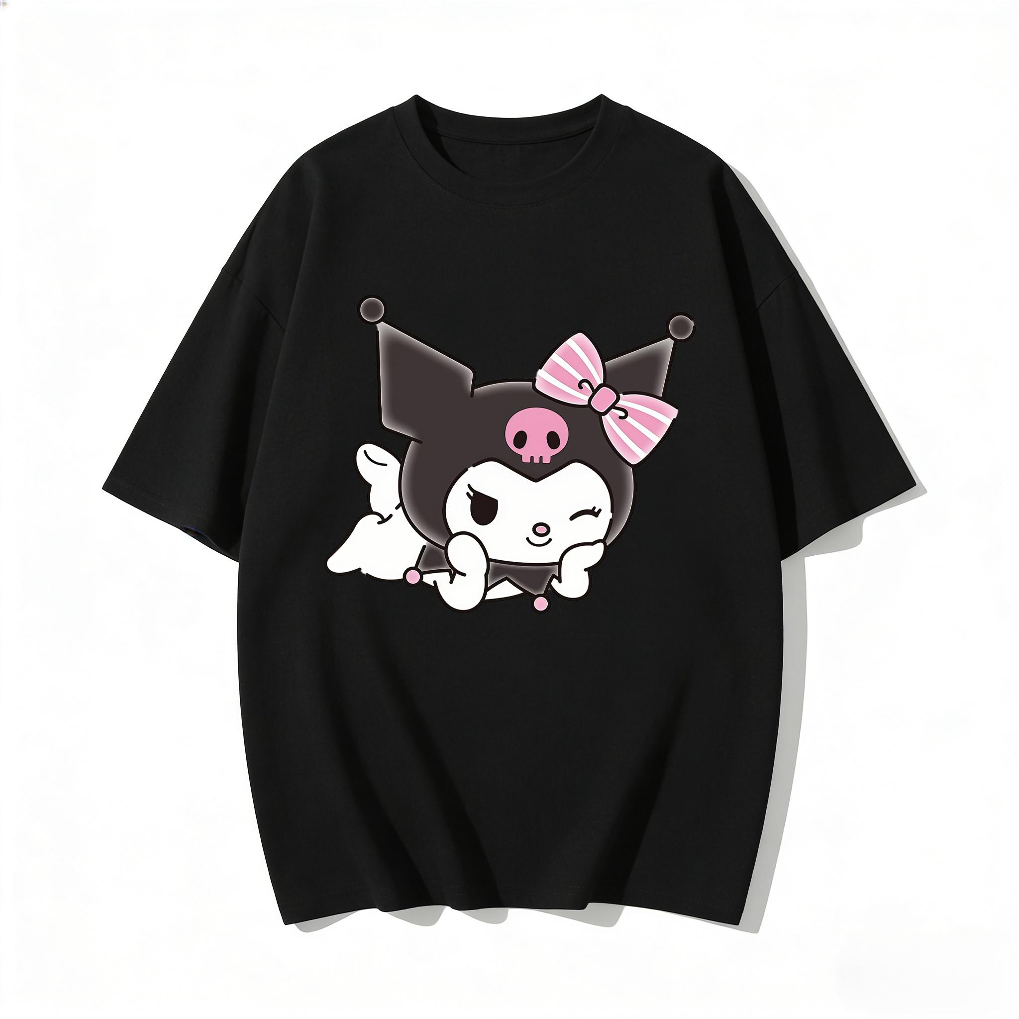 Summer Cute Winking Kuromi Print Tshirt Casual Short Sleeved Tees for Mom and Daughter Fashion Parentchild Clothing Set Tops S
Summer Cute Winking Kuromi Print Tshirt Casual Short Sleeved Tees for Mom and Daughter Fashion Parentchild Clothing Set Tops S