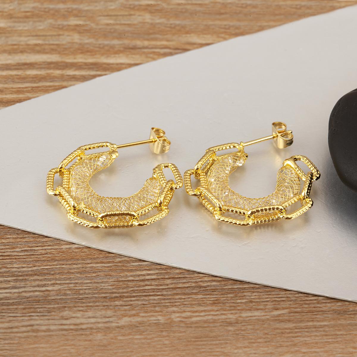 Nidin New Creative Design Chain Shape Zircon Hoop Earrings For Women Female Fashion Versatile Elegant Aesthetic C Ear Jewelry
Nidin New Creative Design Chain Shape Zircon Hoop Earrings For Women Female Fashion Versatile Elegant Aesthetic C Ear Jewelry