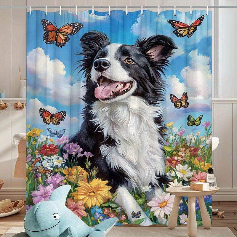 Flower Cluster Border Collie Shower Curtain Washable Dirt-Resistant Shower Head Waterproof Polyester Bath Curtain For Home Decor W60H190(CM)-1 Pcs
Flower Cluster Border Collie Shower Curtain Washable Dirt-Resistant Shower Head Waterproof Polyester Bath Curtain For Home Decor W60H190(CM)-1 Pcs