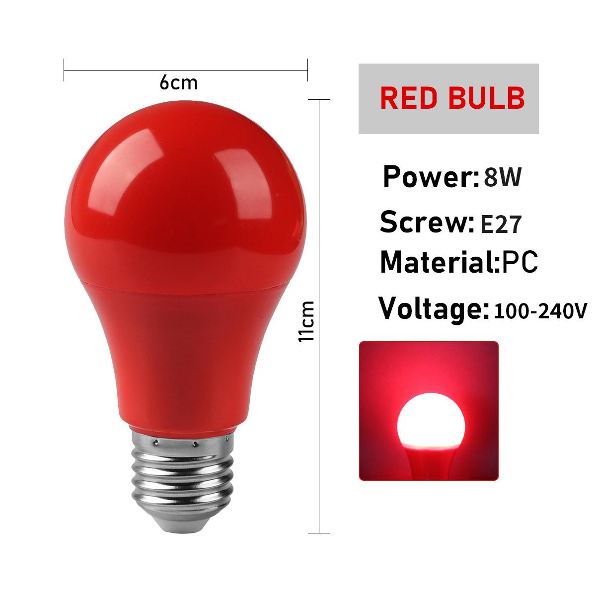 5/8pcs 8Color Festive Bar Atmosphere Color Bulb E27 AC100-240V Party Lighting 5pcs-E27 with box червоний
5/8pcs 8Color Festive Bar Atmosphere Color Bulb E27 AC100-240V Party Lighting 5pcs-E27 with box червоний