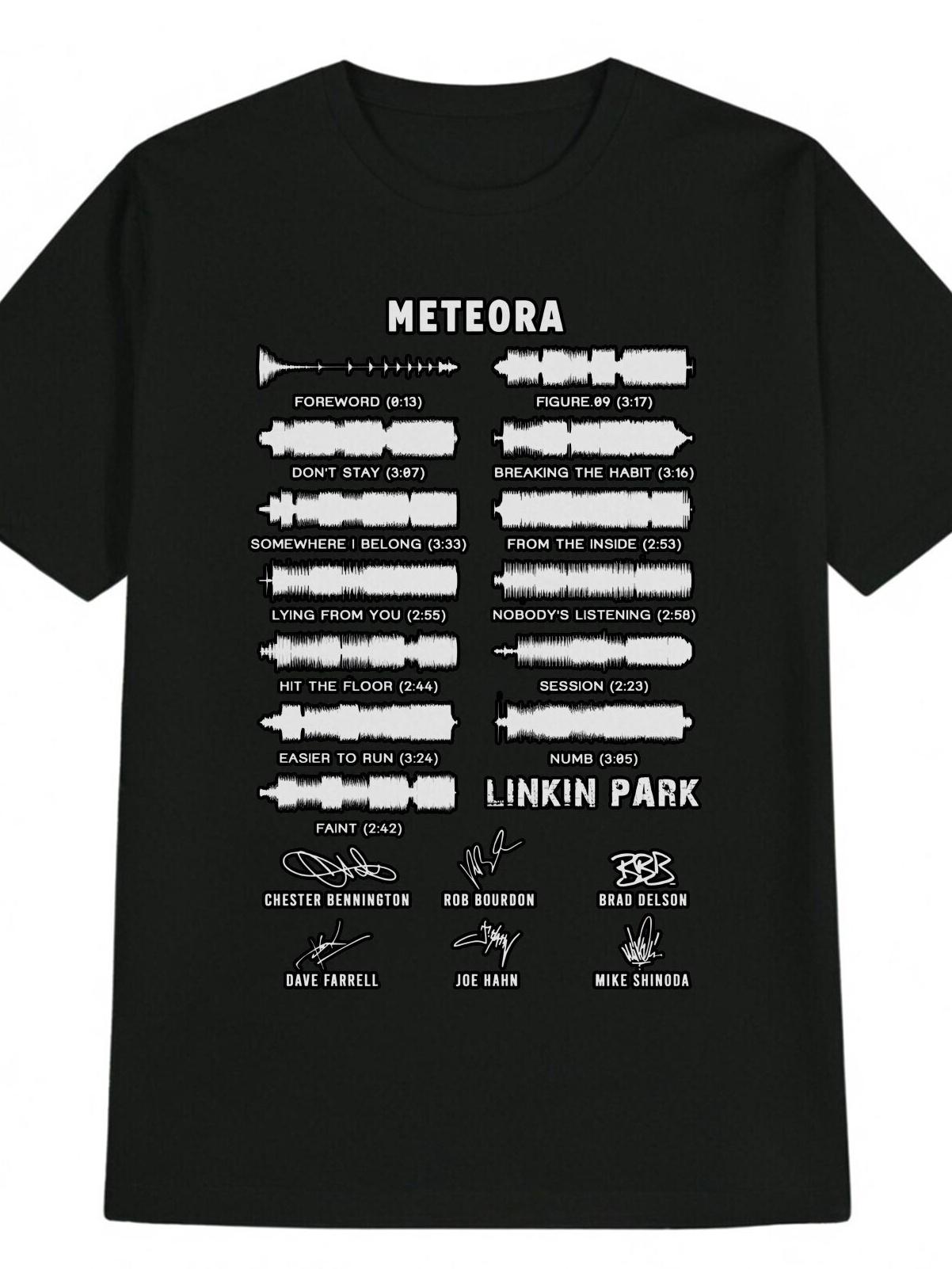 Casual Graphic T-shirt with Meteora & Linkin Park Music Lyric Print - 100% Polyester Lightweight 180gsm Round Neck Summer Tee XXXXL
Casual Graphic T-shirt with Meteora & Linkin Park Music Lyric Print - 100% Polyester Lightweight 180gsm Round Neck Summer Tee XXXXL