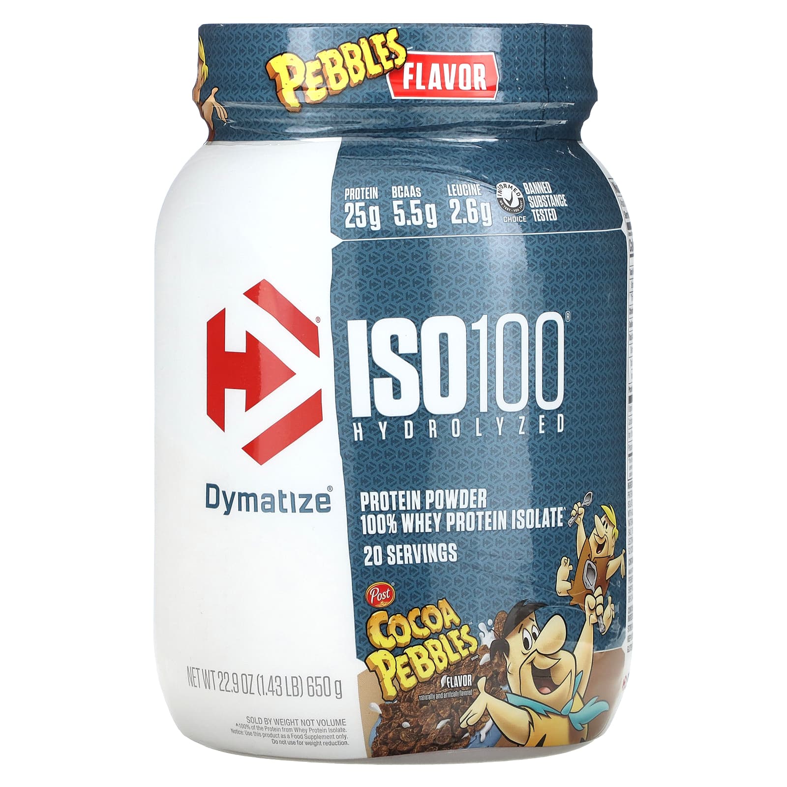 Dymatize, Hydrolyzed ISO100, 100% Whey Protein Isolate, Cocoa Pebbles, 640 g (1.4 lb)
Dymatize, Hydrolyzed ISO100, 100% Whey Protein Isolate, Cocoa Pebbles, 640 g (1.4 lb)
