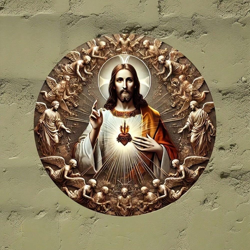 Sacred Heart of Jesus 8x8 Inch Round Metal Sign, Religious Wall Decor, Foil Art for Home Bedroom Living Room 20x20 різнокольоровий
Sacred Heart of Jesus 8x8 Inch Round Metal Sign, Religious Wall Decor, Foil Art for Home Bedroom Living Room 20x20 різнокольоровий