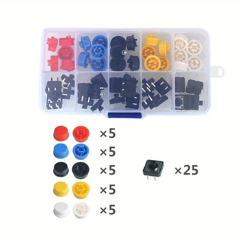 25 Sets Light Touch Switches A24 Circular Button Caps 12 * 12 * 7.3MM Switch Button Circular Kit Electronic Component DIP
25 Sets Light Touch Switches A24 Circular Button Caps 12 * 12 * 7.3MM Switch Button Circular Kit Electronic Component DIP