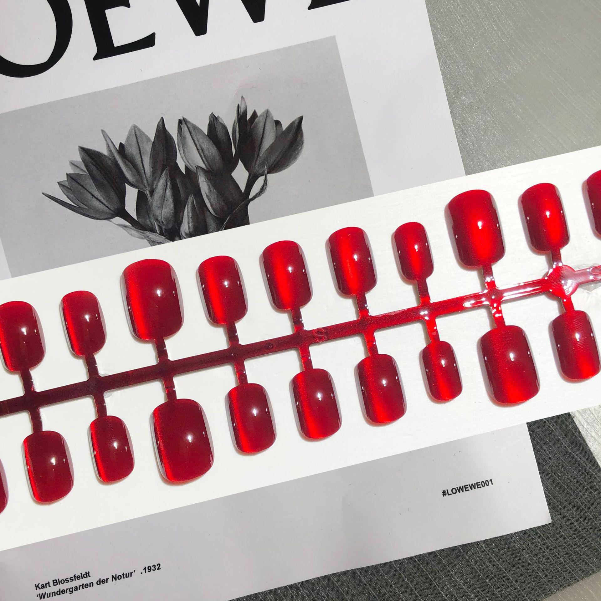 Cherry Red Cat Eye Nail Tips: Handmade Wearable Solid Color Art, Set of 30.
Cherry Red Cat Eye Nail Tips: Handmade Wearable Solid Color Art, Set of 30.