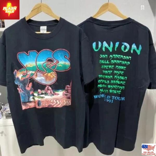 1991 YES Band Union World Tour 2 Side Cotton Black Unisex Tshirt Reprint S5XL Unisex T-Shirt S
1991 YES Band Union World Tour 2 Side Cotton Black Unisex Tshirt Reprint S5XL Unisex T-Shirt S
