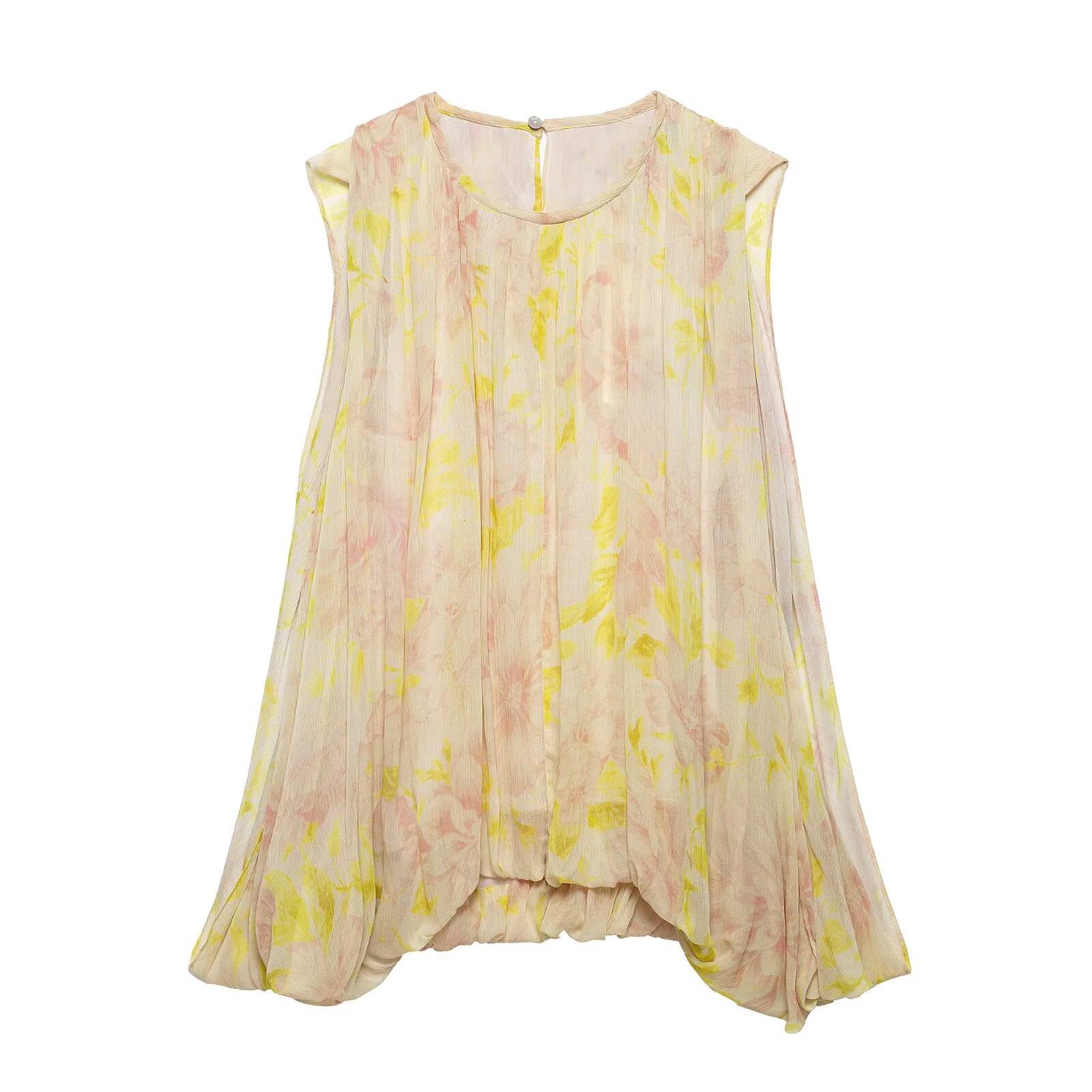 2025 Spring/Summer Women s Casual Sleeveless Round Neck Print Shirt Extra Small жовтий
2025 Spring/Summer Women s Casual Sleeveless Round Neck Print Shirt Extra Small жовтий
