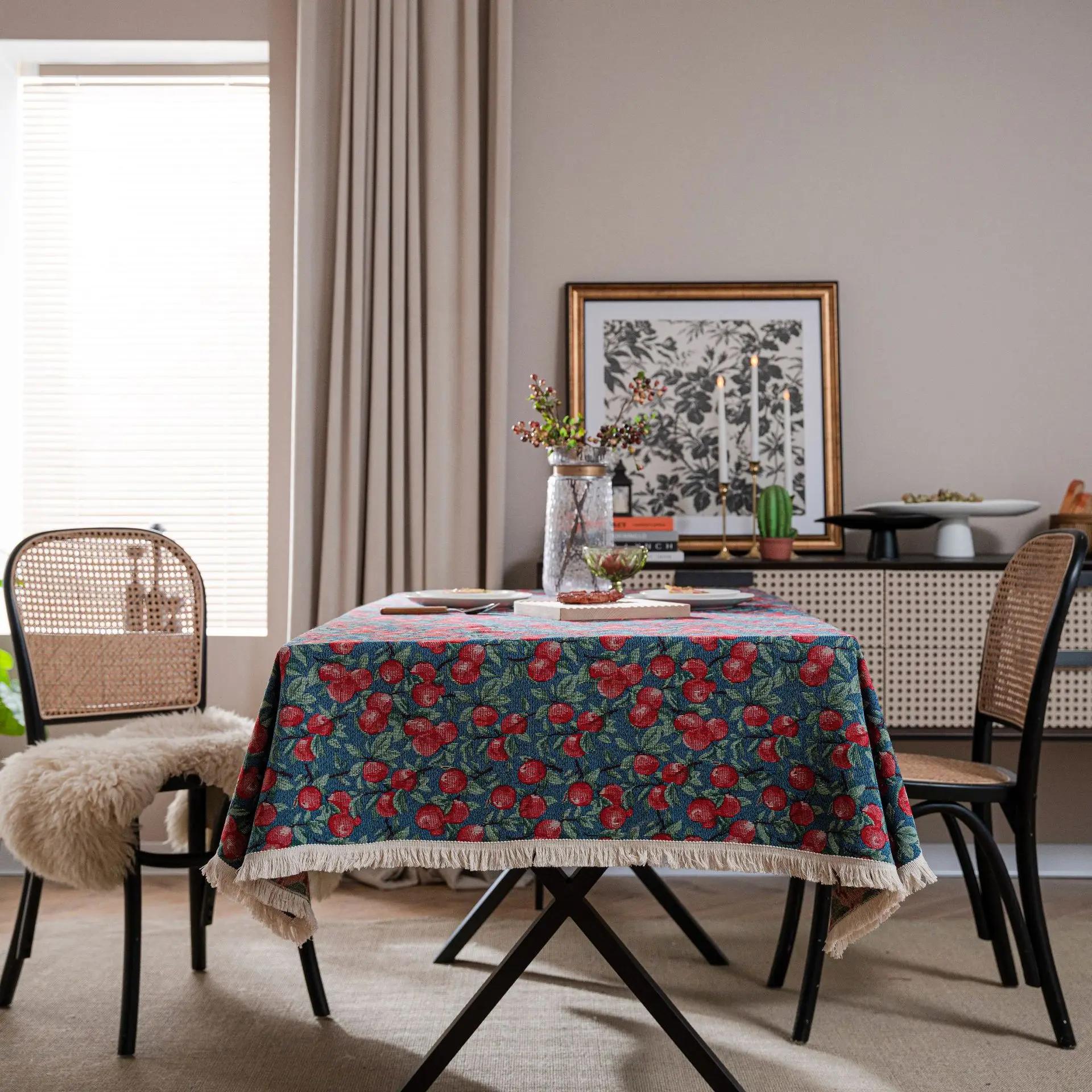 Tassel Edge Cotton Linen Table Cover Red Holiday Jacquard Dining Tablecloth Flower Pattern Dustproof Tablecloth Background Cloth 140x220cm 1pcs
Tassel Edge Cotton Linen Table Cover Red Holiday Jacquard Dining Tablecloth Flower Pattern Dustproof Tablecloth Background Cloth 140x220cm 1pcs