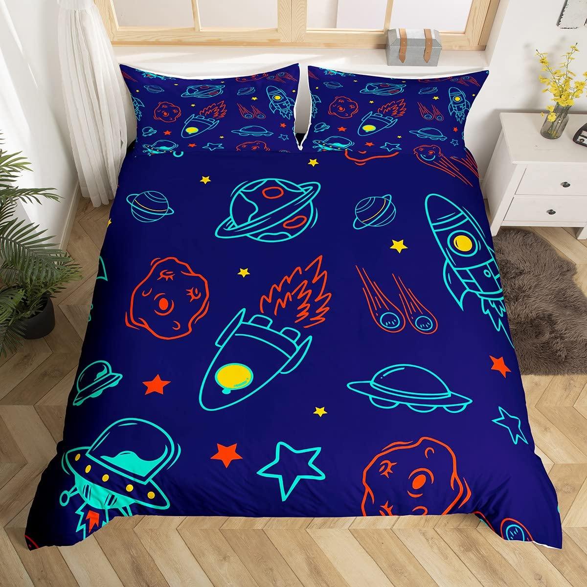 Children Kids Rocket Soft Duvet Cover Twin Young Boys Space Planet Theme Beding Set 3pcs Set Watercolor Spaceship Stars Universe Warm Comforter Cover 100*200cm Single
Children Kids Rocket Soft Duvet Cover Twin Young Boys Space Planet Theme Beding Set 3pcs Set Watercolor Spaceship Stars Universe Warm Comforter Cover 100*200cm Single