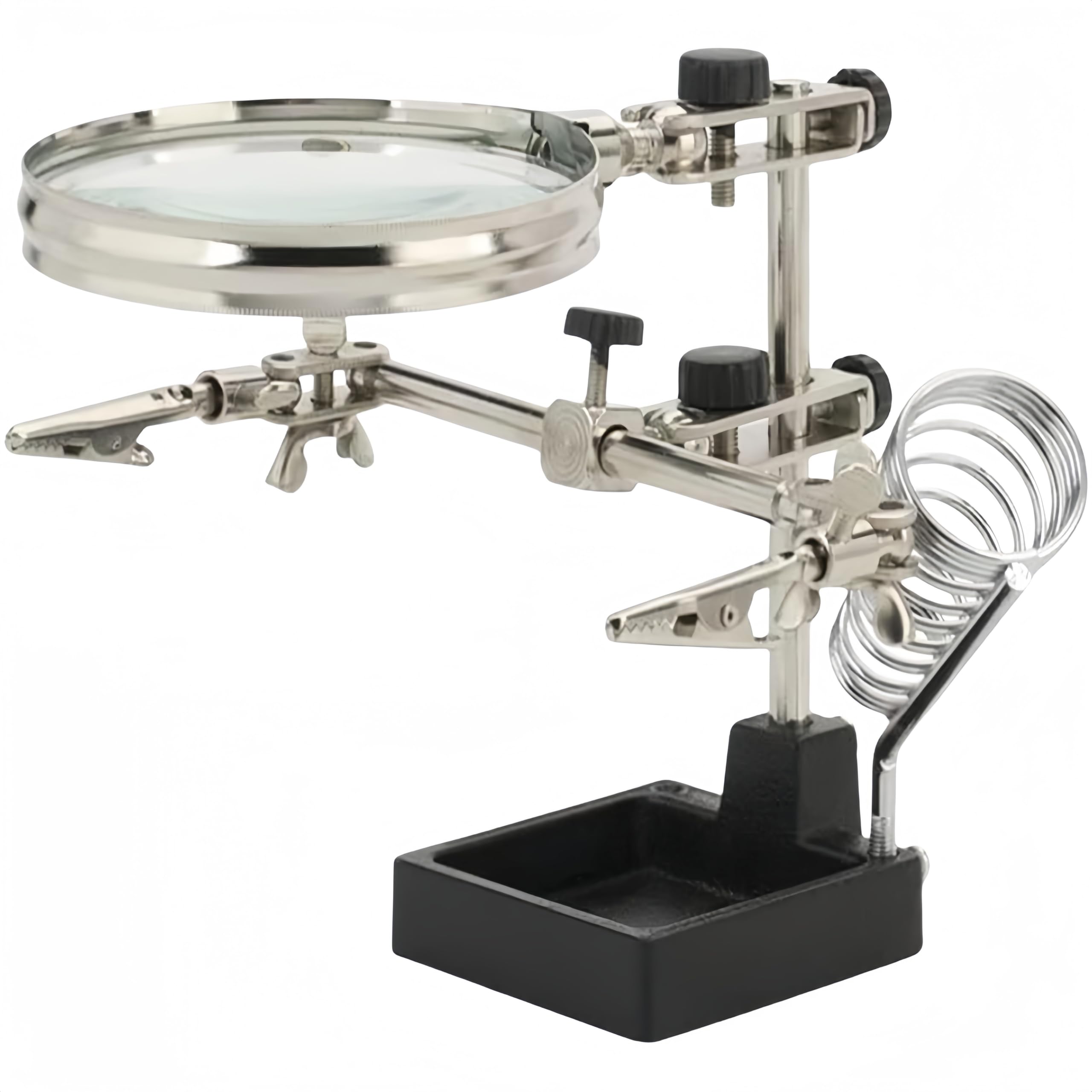 Stand Magnifier, Convenient for Soldering Work, Large Magnifier and Soldering Iron Stand with Fixed Clip, Main Lens Magnification x4
Stand Magnifier, Convenient for Soldering Work, Large Magnifier and Soldering Iron Stand with Fixed Clip, Main Lens Magnification x4