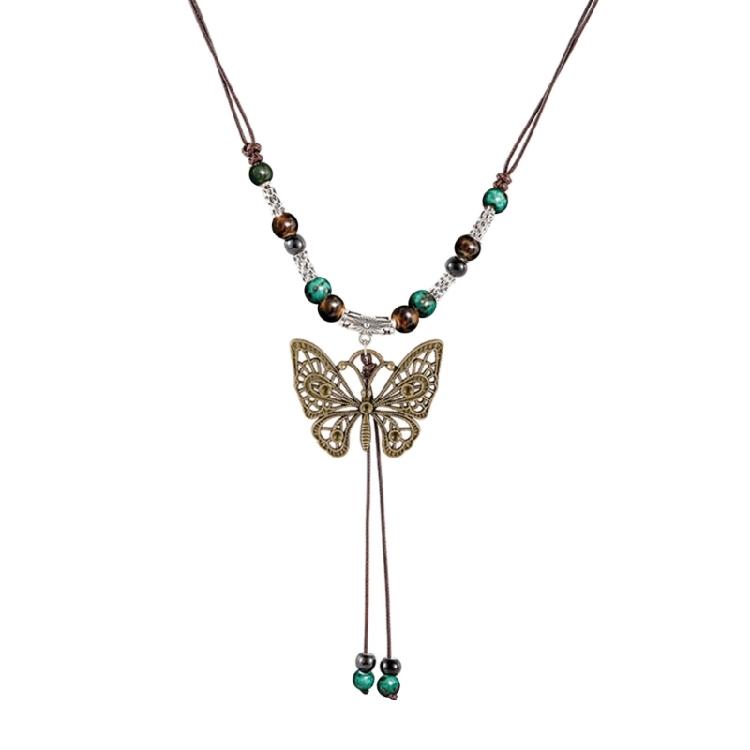 Beaded Butterfly Pendant Necklace Geometric Bead Clavicle Sweater Chain Jewelry
Beaded Butterfly Pendant Necklace Geometric Bead Clavicle Sweater Chain Jewelry
