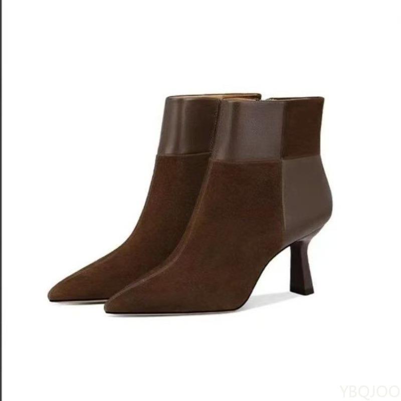 Sharp Pointed Splicing Elegant Minimalist Women s Boots Autumn Winter New Women Fashionable Versatile High-heeled Short Boots 35
Sharp Pointed Splicing Elegant Minimalist Women s Boots Autumn Winter New Women Fashionable Versatile High-heeled Short Boots 35