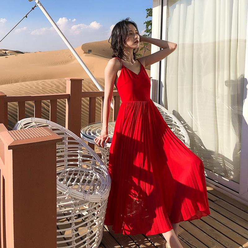 Ретро корейська плісирована сукня А-силуету на бретелях 2025 - Жіночий літній стиль F568 M червоний
Ретро корейська плісирована сукня А-силуету на бретелях 2025 - Жіночий літній стиль F568 M червоний