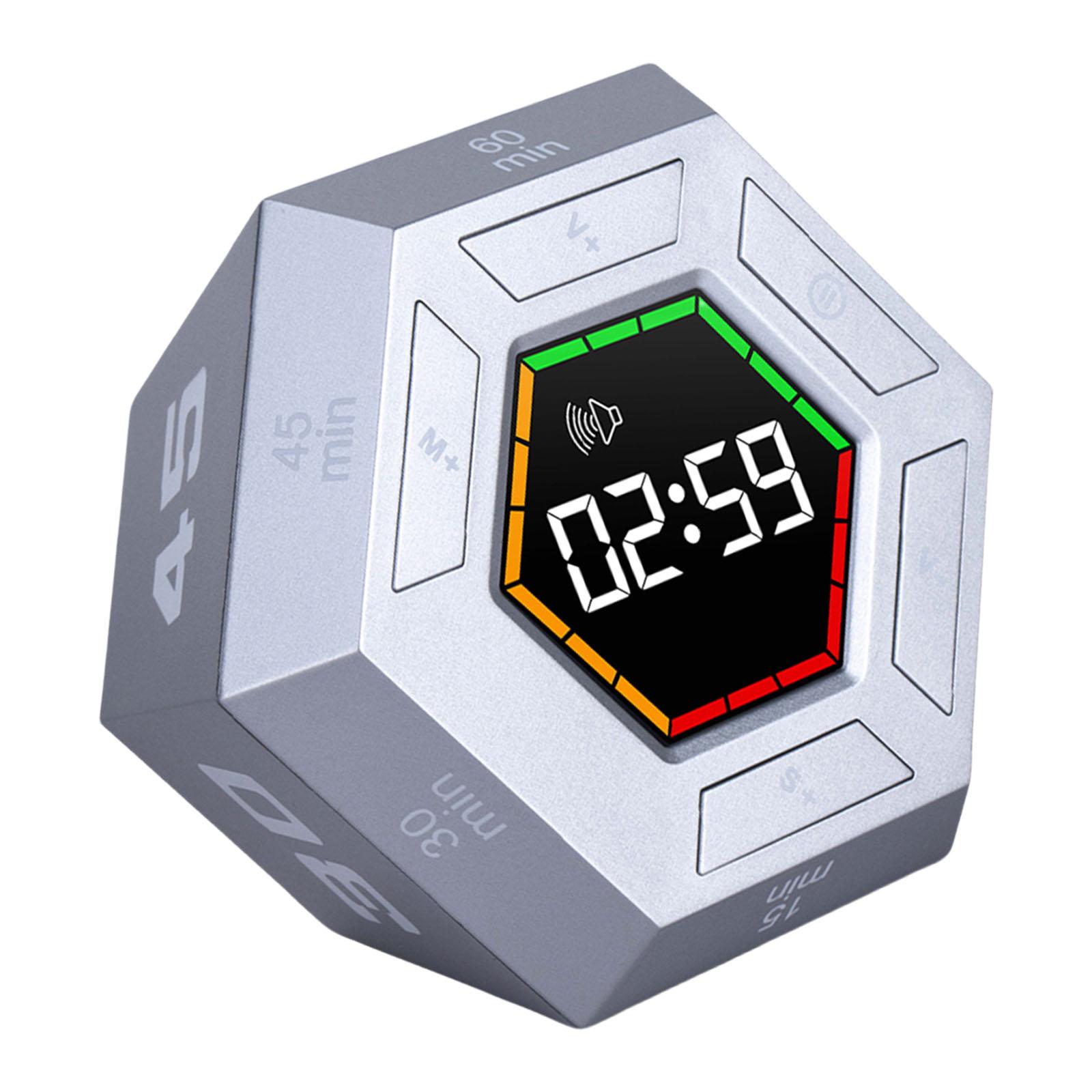 Цифровой таймер Светодиодный дисплей Визуальный обратный отсчет Пластиковый инструмент для управления временем Шестиугольный таймер для кухонного использования серебряный
Цифровой таймер Светодиодный дисплей Визуальный обратный отсчет Пластиковый инструмент для управления временем Шестиугольный таймер для кухонного использования серебряный