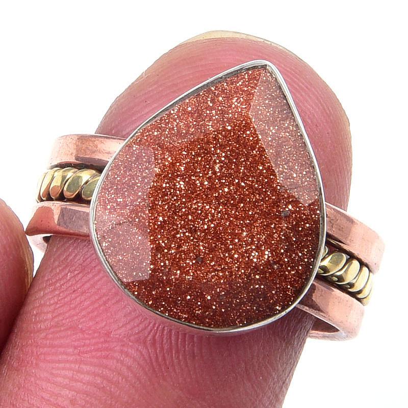 Natural Sunstone Gemstone Handmade 925 Sterling Silver Two Tone Ring S.7.5 K3I78
Natural Sunstone Gemstone Handmade 925 Sterling Silver Two Tone Ring S.7.5 K3I78