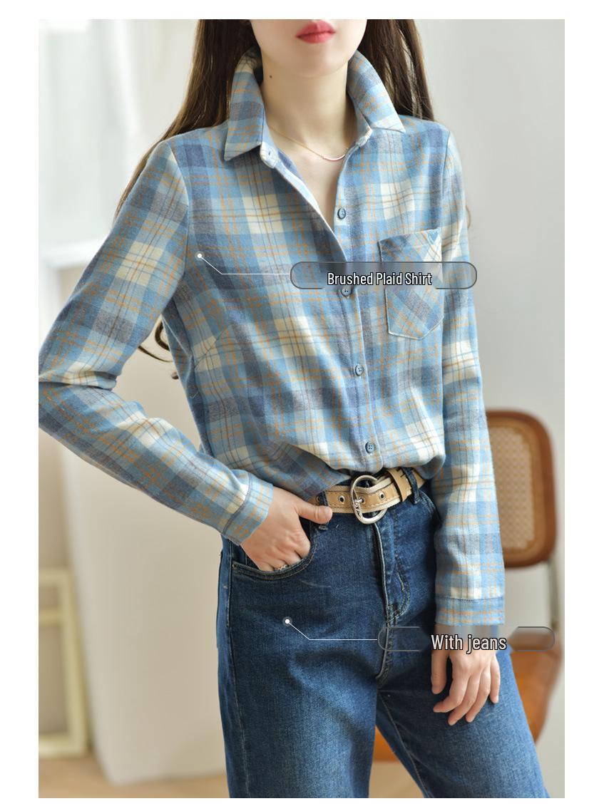 Женская рубашка 2025 года в британском стиле с начесом, синяя клетчатая, с длинным рукавом, повседневная верхняя одежда M синий
Женская рубашка 2025 года в британском стиле с начесом, синяя клетчатая, с длинным рукавом, повседневная верхняя одежда M синий