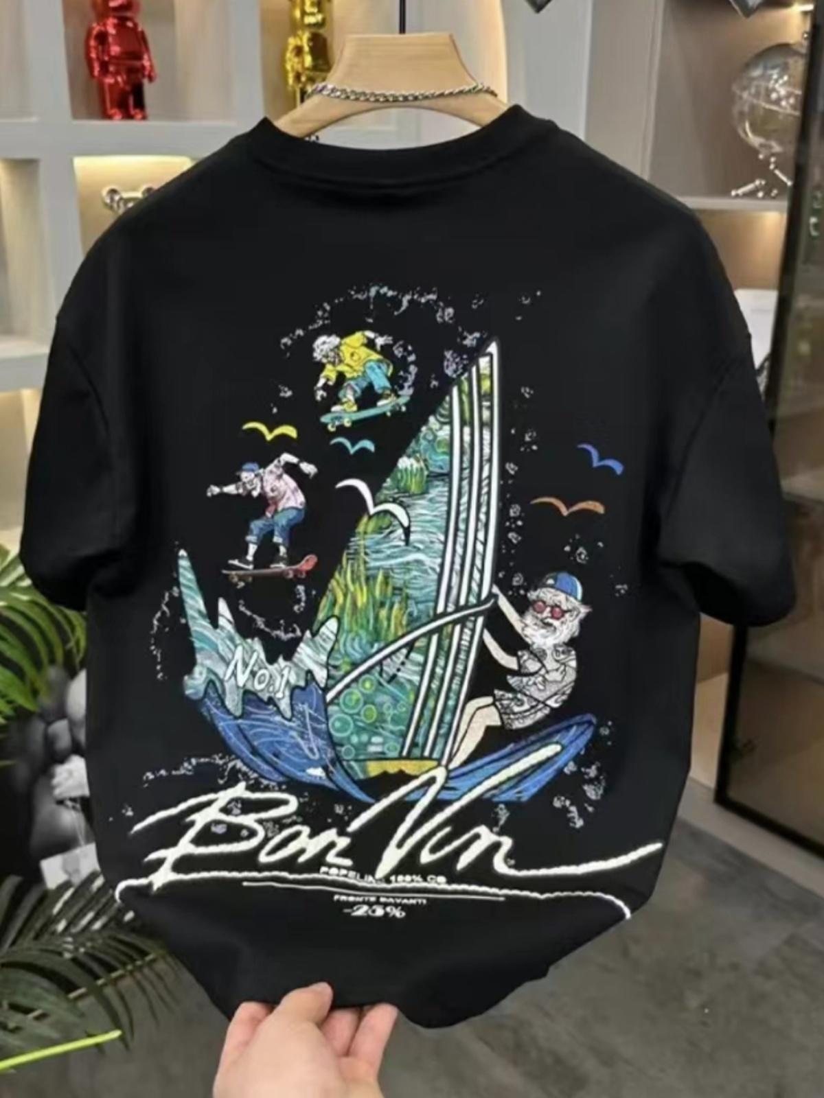 Trendy brand casual short-sleeved t-shirt men s summer fashion versatile embroidered sailing crew neck half-sleeved top 4XL
Trendy brand casual short-sleeved t-shirt men s summer fashion versatile embroidered sailing crew neck half-sleeved top 4XL