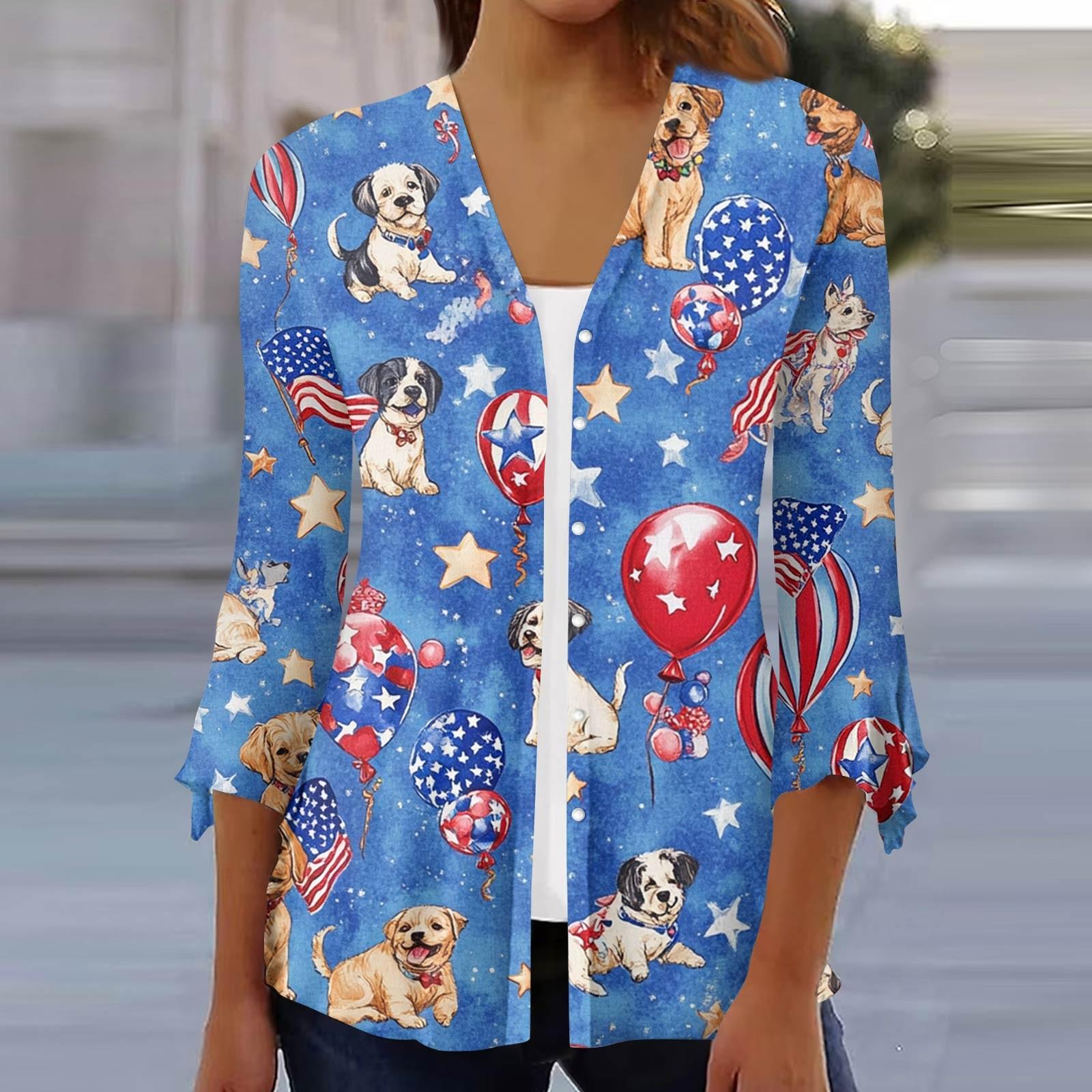 Women s Loose Casual Independence Day Printed Seven Sleeve Button Down Shirt Cardigan Top XL
Women s Loose Casual Independence Day Printed Seven Sleeve Button Down Shirt Cardigan Top XL