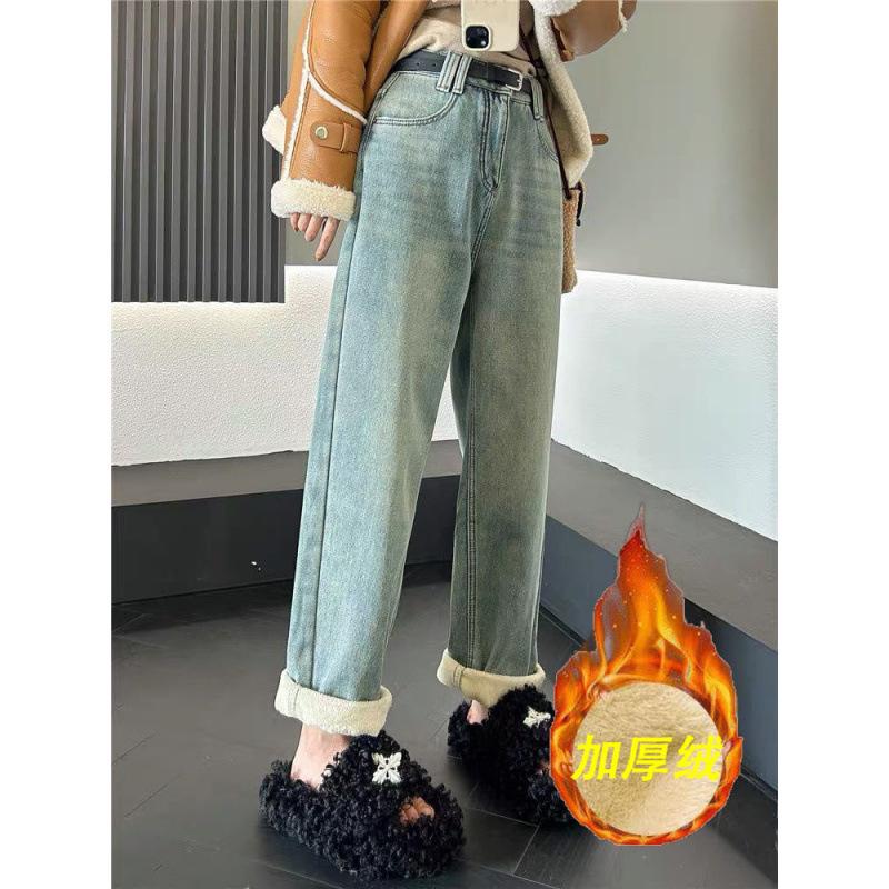 Women s 2024 Retro High-Waisted Fleece-Lined Wide-Leg Jeans - Autumn/Winter Plus-Size Slimming Loose Fit S for 80-98 jin
Women s 2024 Retro High-Waisted Fleece-Lined Wide-Leg Jeans - Autumn/Winter Plus-Size Slimming Loose Fit S for 80-98 jin