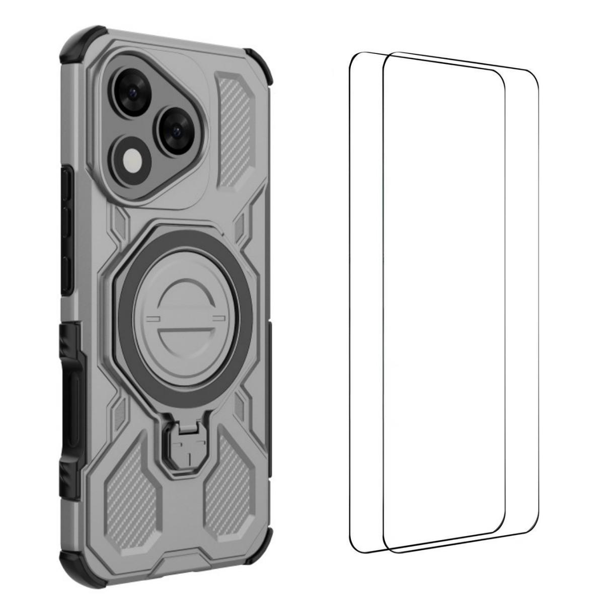 For Honor 400 Lite 5G Case Kickstand with 2Pcs Screen Film WANLONFENG KJ Series PC TPU Phone Cover (Big Lens Hole) Grey
For Honor 400 Lite 5G Case Kickstand with 2Pcs Screen Film WANLONFENG KJ Series PC TPU Phone Cover (Big Lens Hole) Grey