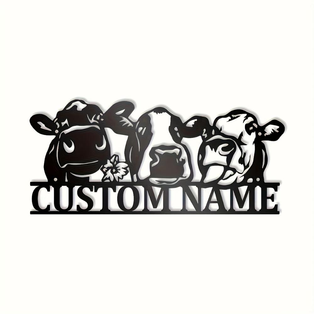 Custom Metal Cow Sign with House Number for Garden Wall Decor Housewarming Gift
Custom Metal Cow Sign with House Number for Garden Wall Decor Housewarming Gift