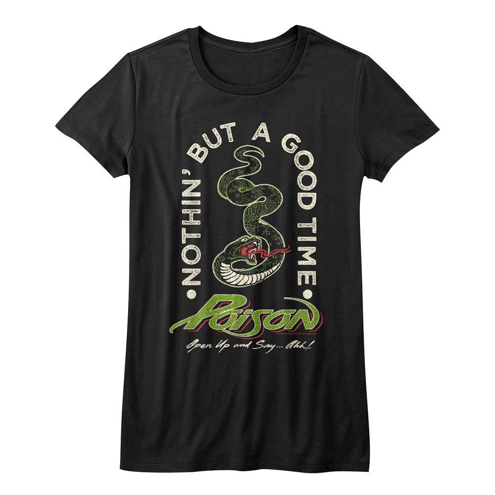 Poison Nothin But a Good Time Snake Womens T Shirt Open Up Rock Band Concert Top L
Poison Nothin But a Good Time Snake Womens T Shirt Open Up Rock Band Concert Top L