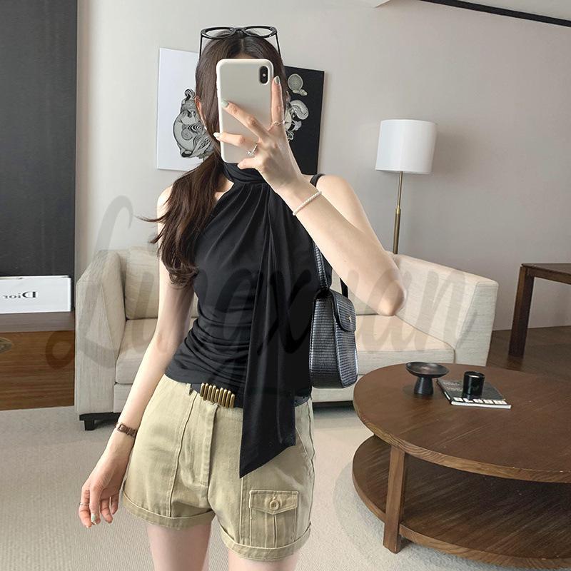 Thai Halterneck Ribbon Sleeveless Top - Unique Off-Shoulder Summer Design for Women 2026 Extra Large чорний
Thai Halterneck Ribbon Sleeveless Top - Unique Off-Shoulder Summer Design for Women 2026 Extra Large чорний