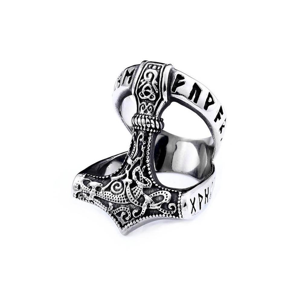 Classic Vintage Viking Thors Hammer Ring For Men Stainless Steel Nordic Odin Rune Rings Fashion Amulet Jewelry Gift 7
Classic Vintage Viking Thors Hammer Ring For Men Stainless Steel Nordic Odin Rune Rings Fashion Amulet Jewelry Gift 7