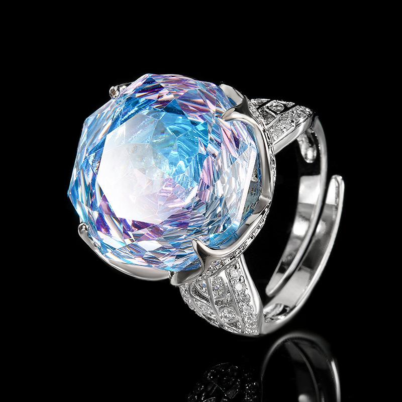 Jewelry Copper Bottom Gold-Plated Imitation Rose Cut Sea Blue Light Luxury Ring Female 16Mm
Jewelry Copper Bottom Gold-Plated Imitation Rose Cut Sea Blue Light Luxury Ring Female 16Mm