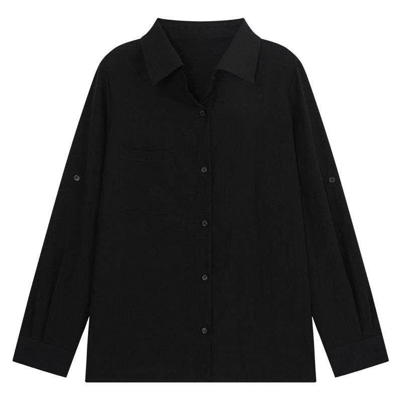 Yuzi Second Skin Shirt with a Cooling Effect, Slimming, Soft, Breathable, and Rollable Sleeves, Suitable for Slightly Plump Women in Plus Sizes Minimalist Black 4 codes
Yuzi Second Skin Shirt with a Cooling Effect, Slimming, Soft, Breathable, and Rollable Sleeves, Suitable for Slightly Plump Women in Plus Sizes Minimalist Black 4 codes