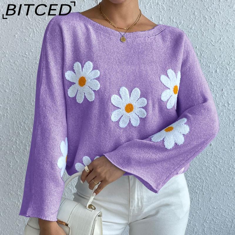BITCED Сладкий цветочный вязаный топ оверсайз с вышивкой, пуловер с открытыми плечами XL фиолетовый
BITCED Сладкий цветочный вязаный топ оверсайз с вышивкой, пуловер с открытыми плечами XL фиолетовый