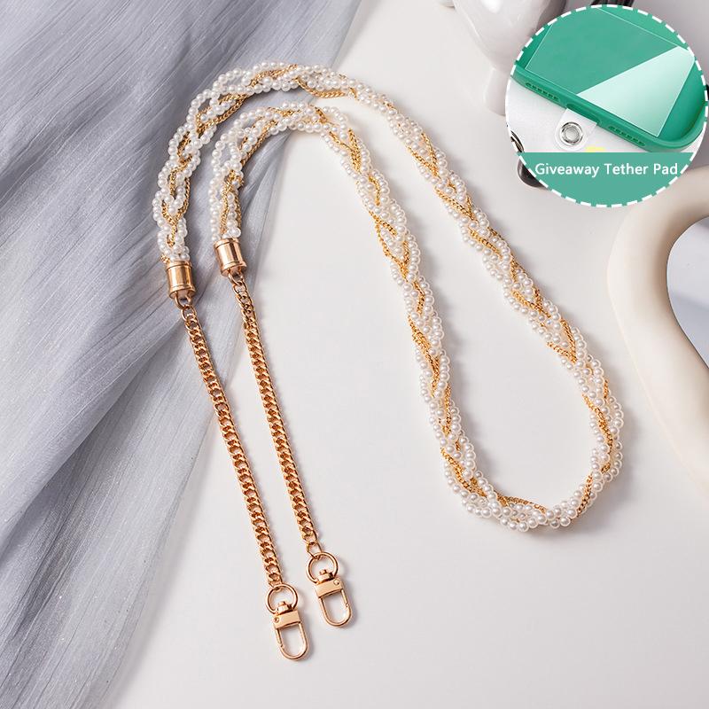 Ремешок-шнурок для чехла телефона Длинный через плечо Жемчужный Защита от потери Мобильная цепочка На шею Плечевой Подвеска для iPhone Samsung Xiaomi