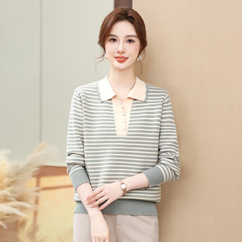 Women s Plus Velvet Striped Sweater with Turn-Down Collar - Warm Base Layer for Middle-Aged and Elderly, Autumn/Winter. XL (Recommended 110-120 jin) синій/сірий колір
Women s Plus Velvet Striped Sweater with Turn-Down Collar - Warm Base Layer for Middle-Aged and Elderly, Autumn/Winter. XL (Recommended 110-120 jin) синій/сірий колір