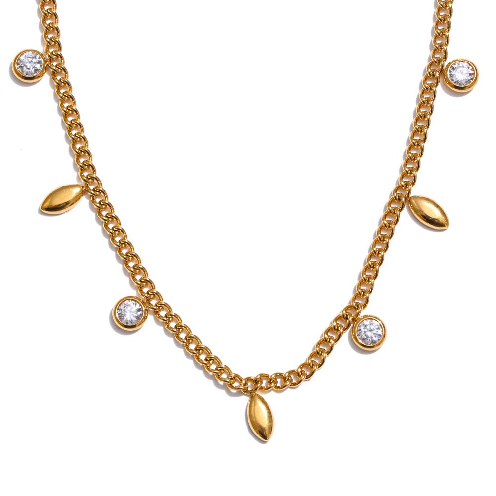 Yhpup Fashion Zirconia Heart Bow Beach Drop Necklace 18K Golden Plated Stainless Steel Collarbone Chain Arrivals Collar Jewelry
Yhpup Fashion Zirconia Heart Bow Beach Drop Necklace 18K Golden Plated Stainless Steel Collarbone Chain Arrivals Collar Jewelry