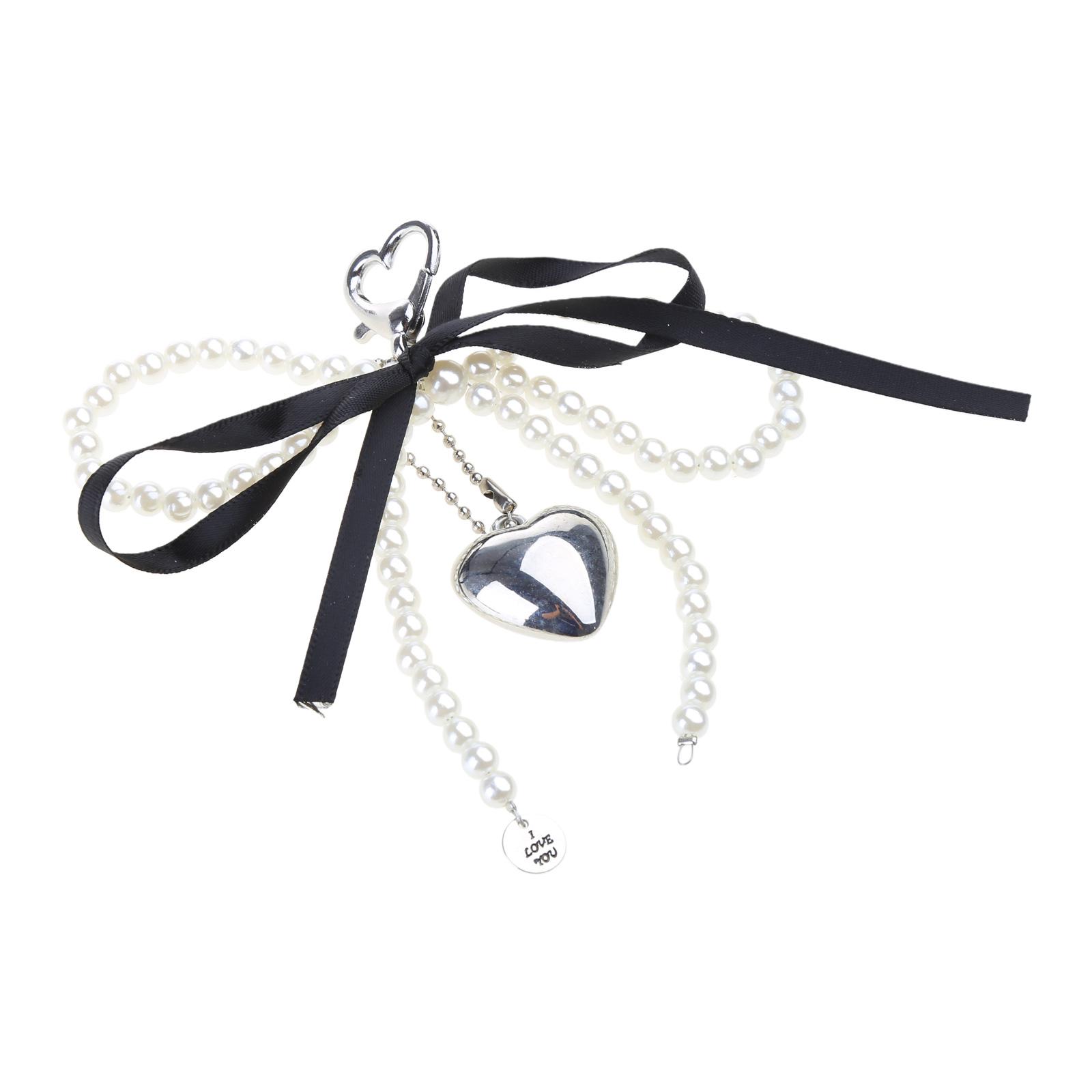 Брелок-бантик ручной работы с жемчужными бусинами в форме сердца, подвеска для телефона, сумка-брелок для телефонов и кошельков чёрный
Брелок-бантик ручной работы с жемчужными бусинами в форме сердца, подвеска для телефона, сумка-брелок для телефонов и кошельков чёрный