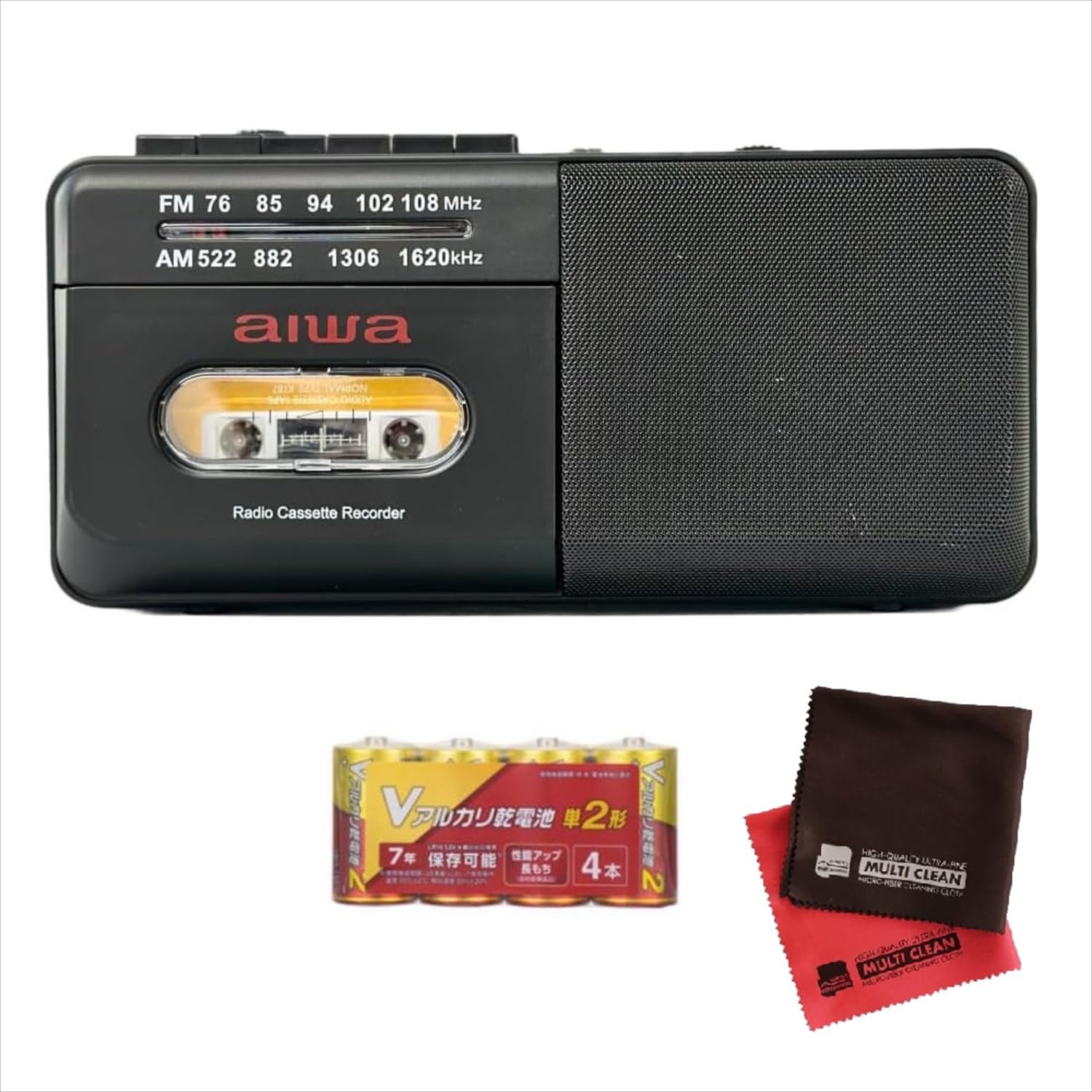 Aiwa Audio-G RCP4 Radio Cassette Player, Black (GAA4-RCP0004(BK)) Includes 4 D Batteries and 2 Cloths
Aiwa Audio-G RCP4 Radio Cassette Player, Black (GAA4-RCP0004(BK)) Includes 4 D Batteries and 2 Cloths