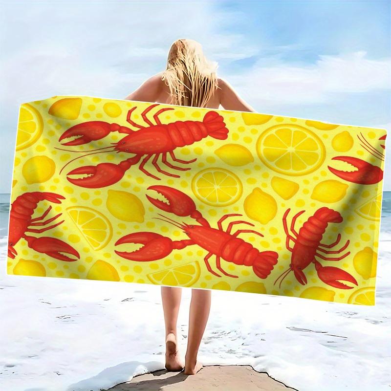 Lobster Lemon Pattern Beach Towel, High Water Absorption Quick Dry Soft Lightweight Microfiber for Yoga Swimming Camping W40*H60(CM)
Lobster Lemon Pattern Beach Towel, High Water Absorption Quick Dry Soft Lightweight Microfiber for Yoga Swimming Camping W40*H60(CM)