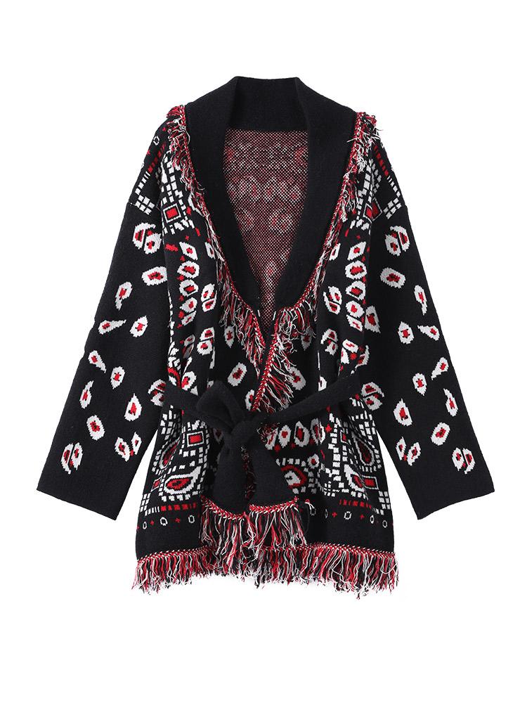 Women s Tassel V-neck Sweater Cardigan Ladies Ethnic Style Sweater Jacket Women s Warm Waist Cinched Knit Jacket Autumn and Winter S
Women s Tassel V-neck Sweater Cardigan Ladies Ethnic Style Sweater Jacket Women s Warm Waist Cinched Knit Jacket Autumn and Winter S