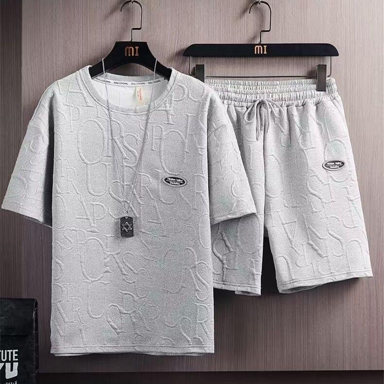 Men s Sets Waffle Summer Casual Tshirt + Shorts Suit Basketball Tracksuit Letter Print Solid Color Tracksuit Loose Suit 5XL сірий
Men s Sets Waffle Summer Casual Tshirt + Shorts Suit Basketball Tracksuit Letter Print Solid Color Tracksuit Loose Suit 5XL сірий